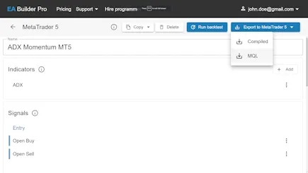 Export Expert Advisor