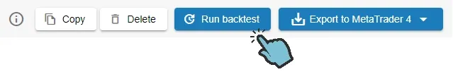 Click 'Run backtest' to open the backtest dialog