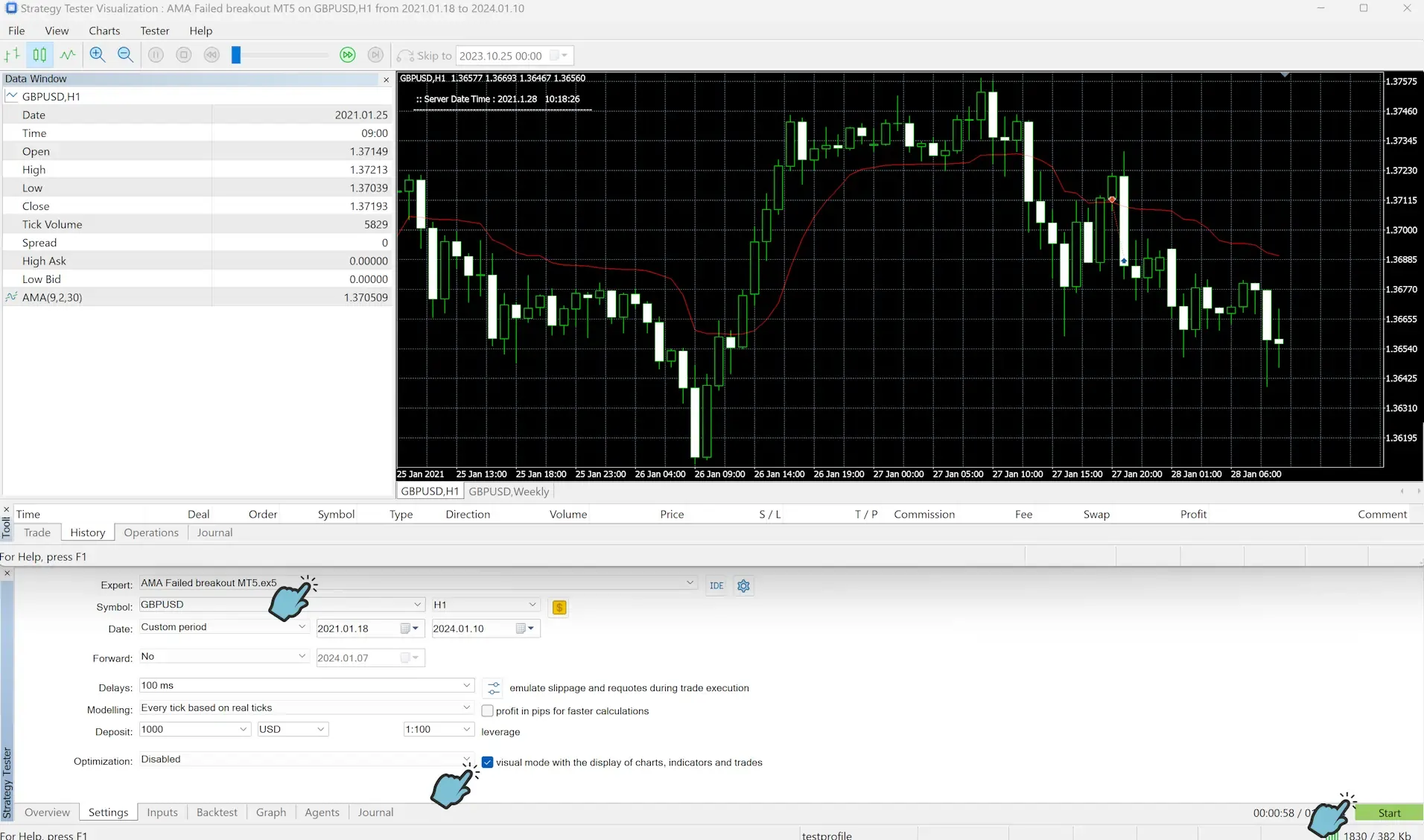 metatrader first ea run