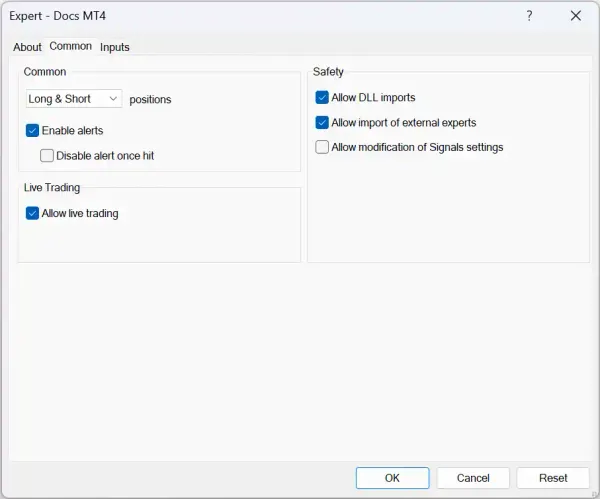 Common expert advisor MT4